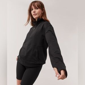 PACT The Rec Quarter Zip Sweatshirt size L black
